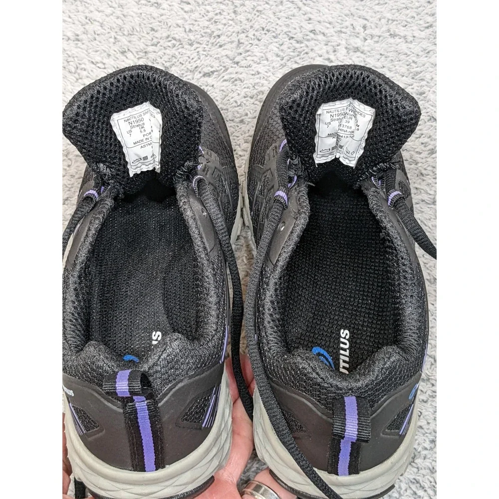 Nautilus Stratus‎ Black & Purple Womens Composite Toe Safety Sneakers Shoes 7W